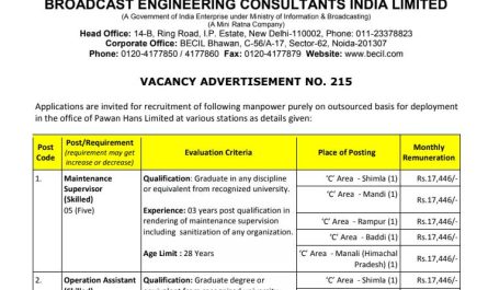 Broadcast Engineering Consultants India Limited Recruitment Ask to Apply BECIL Bharti 2022 for Supervisor Vacancy Form through asktoapply.net