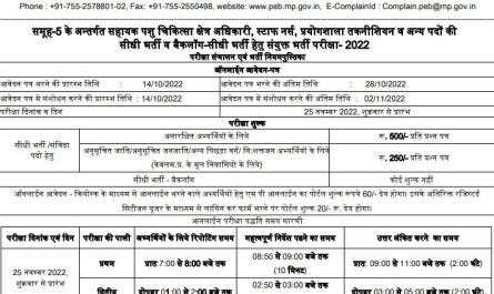 Madhya Pradesh Professional Examination Board Recruitment Ask to Apply MPPEB Bharti 2022 for Group-5 Vacancy Form through asktoapply.net