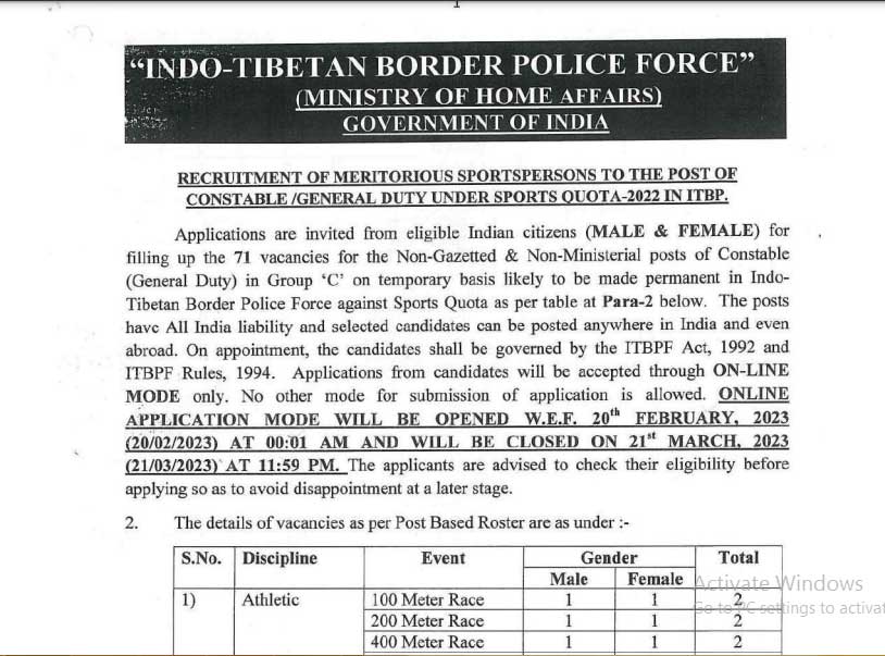 Indo-Tibetan Border Police Force Recruitment Ask to Apply ITBP Bharti 2022 for Constable Vacancy Form through asktoapply.net
