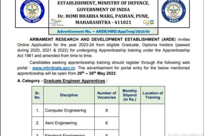 Defense Research & Development Organization Recruitment Ask to Apply DRDO Bharti 2022 for Apprentice Vacancy Form through asktoapply.net