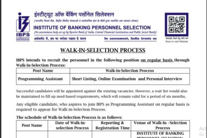 Institute of Banking Personnel Selection Recruitment Ask to Apply IBPS Bharti 2022 for Programming Assistant Vacancy Form through asktoapply.net