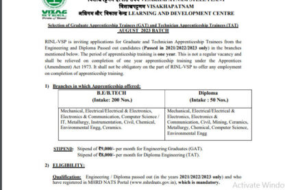 Vizag Steel Plant Recruitment Ask to Apply Vizag Steel Plant Bharti 2022 for Apprentice Vacancy Form through asktoapply.net