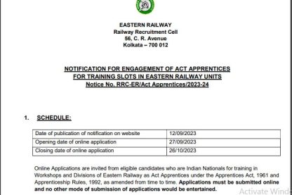 Eastern Railway Recruitment Ask to Apply ER Bharti 2022 for Apprentice Vacancy Form through asktoapply.net latest govt job for india
