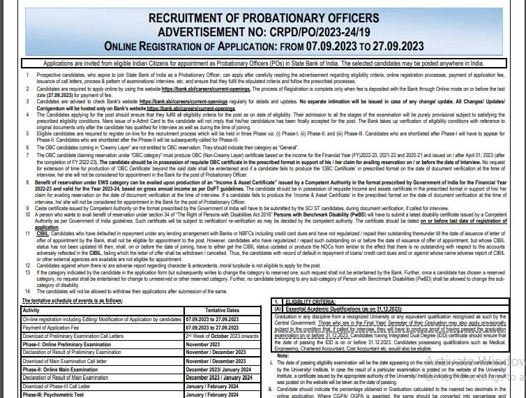state Bank of India Recruitment Ask to Apply SBI Bharti 2022 for Probationary Office Vacancy Form through asktoapply.net latest govt job